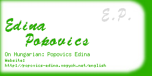 edina popovics business card